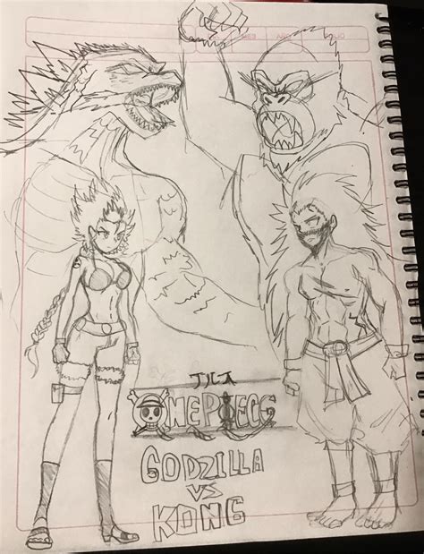 One piece Godzilla vs Kong [Sketch] by AnonYamat0 on DeviantArt