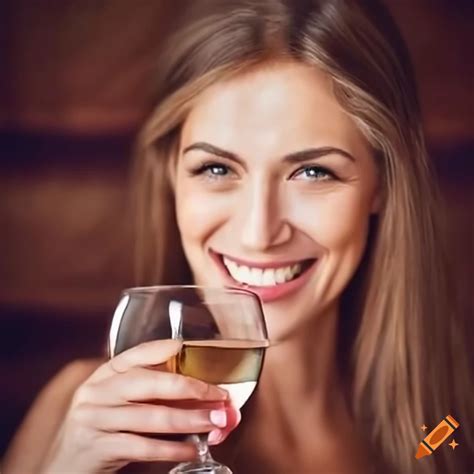 Woman Enjoying A Glass Of Wine On Craiyon