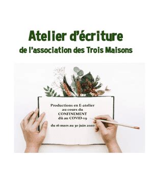 Fillable Online L Atelier D Criture Comme Dispositif De Diagnostic Et