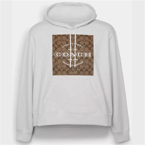 Coach Signature Hoodie Coach Black And White Pullover Hoodie