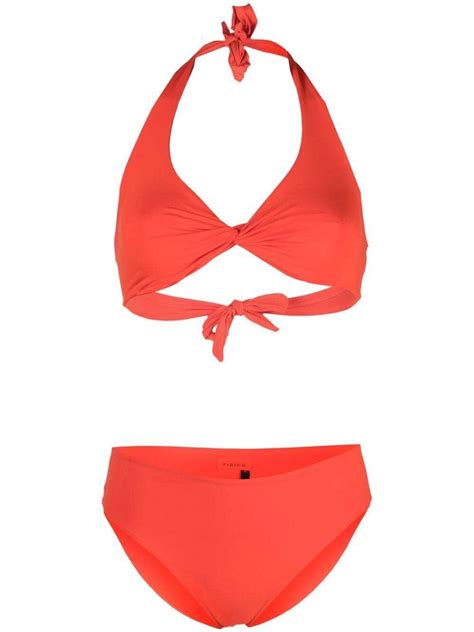 FISICO Halterneck Top Bikini Set Orange Editorialist