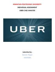 Individual Assignment Questions Of Uber Case Docx Kwantlen