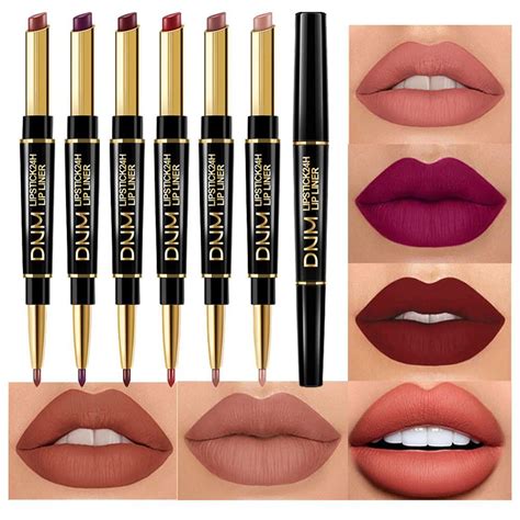 Pcs Lip Liner And Lipstick Set Dnm Chestnut Nude Dark Red Matte Pens