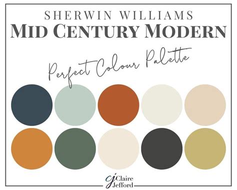 The Color Scheme For Sheryln Williams S Mid Century Modern Paint Palettes