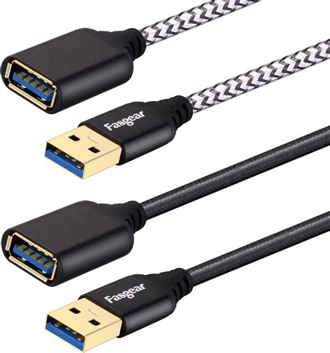 Cable Matters Lot de 3 câbles d extension USB vers USB courts de 0 9 m