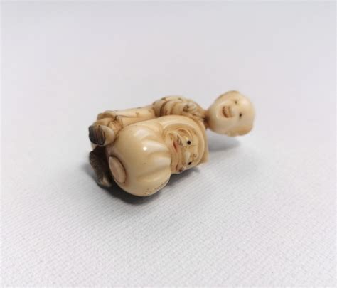 Netsuke Karako Daruma Japonia Xix W Meiji Pozna Kup Teraz