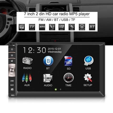 Buy 7inch 2 Din Bluetooth Hd Touch Screen Car Stereo Fm Radio Auto Mp5 Player Car Electronics At