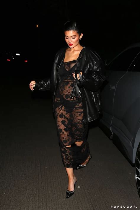 Kylie Jenner Wows In A Naked Double Cutout Dress With Lingerie