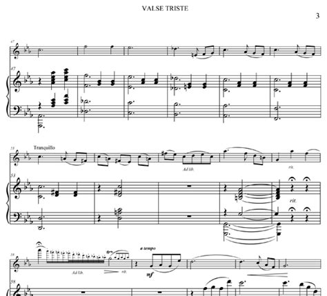 Valse Triste For Flute And Piano Scorevivo