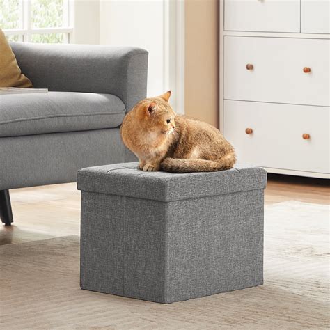 Songmics Storage Ottoman Storage Bench Footstool Folding Cube Footrest