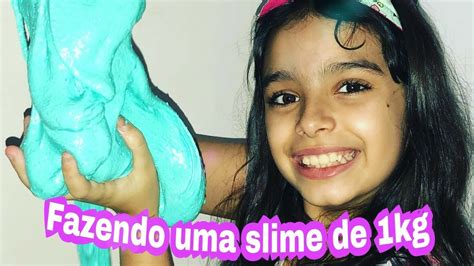 Slime De 1kg Fazendo Em Comemoração Ao Crescimento Do Meu Canal 🤗👍 Youtube