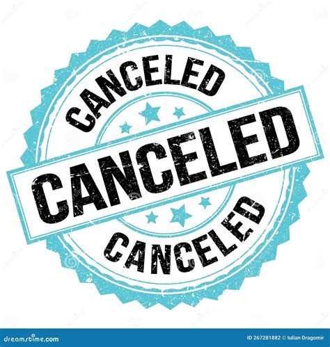 Canceled Text On Blue Black Round Stamp Sign Stock Illustration