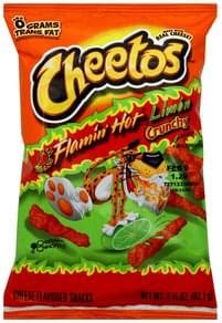 Cheetos Crunchy Flamin Hot Limon Cheese Flavored Snacks 3 25 Oz Nutrition Information Innit