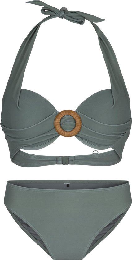 Lingadore Halter Bikini Set Army Maat C Groen Bol