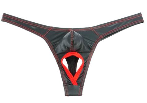 Cool Men S Faux Camo T Back Nuts Out Bikini Thong Ball Hole Short Pouch Underwear Mu