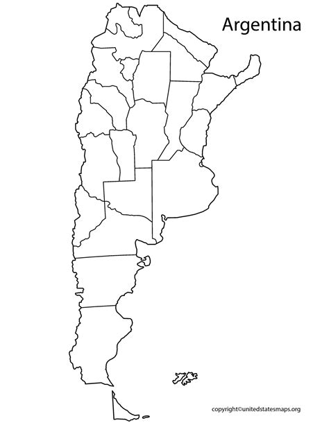 Blank Argentina Map | Blank Outline Map of Argentina