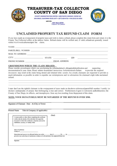 how to file for property tax refund