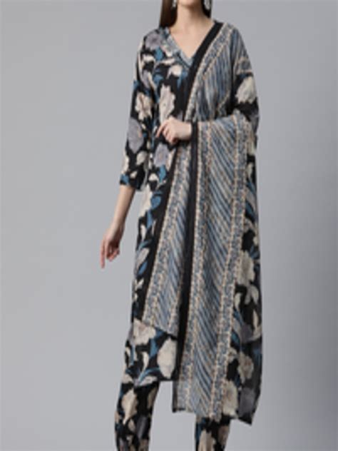 Buy Readiprint Fashions Women Floral Printed Sequinned Cotton Kurta