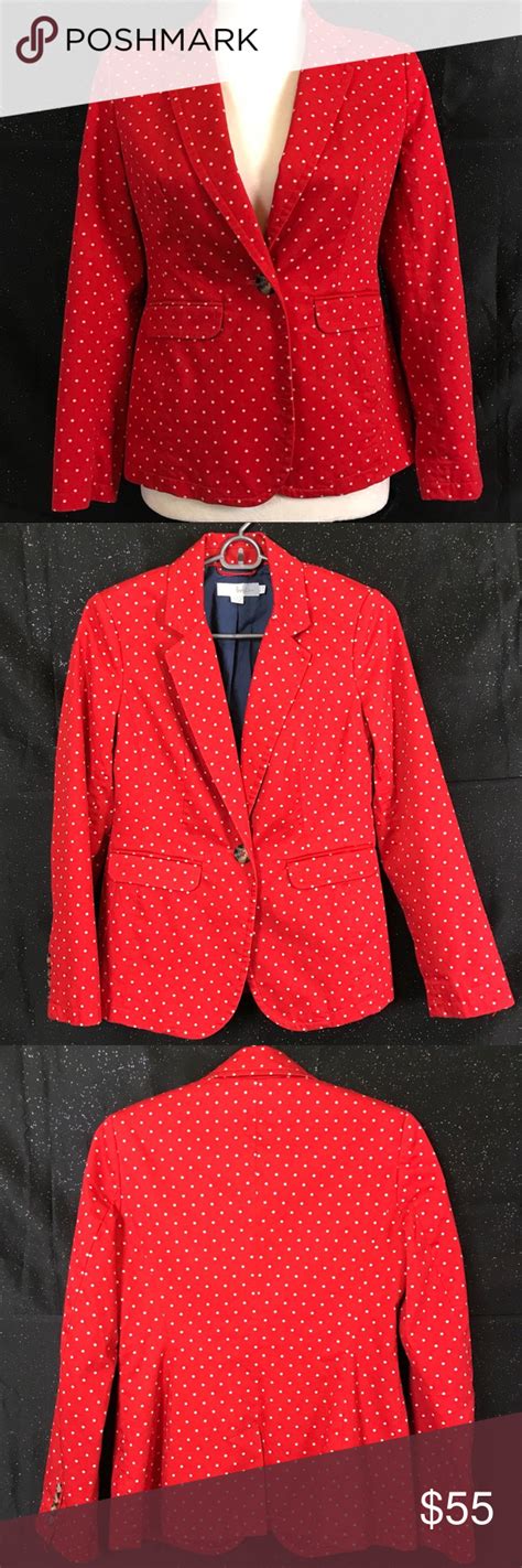 Vintage Red Jacket With White Polka Dots Red Jacket Polka Dot Blazer Jackets