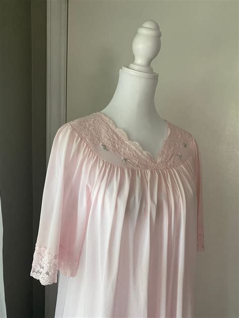 Vintage Baby Pink Lingerie Nightgown Medium Etsy
