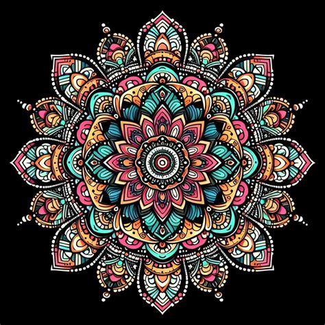 mandala design  intricate geometric shapes  bold color schemes