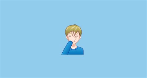 🤦🏻‍♂️ Man Facepalming Light Skin Tone Emoji On Emojidex 1 0 33