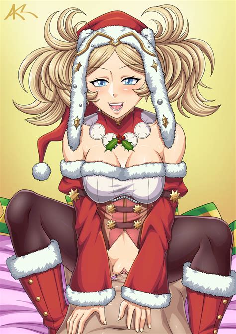 Rule 34 10s 1boy 1girls Akazlime Alternate Costume Blonde Hair Blue Eyes Breasts Christmas