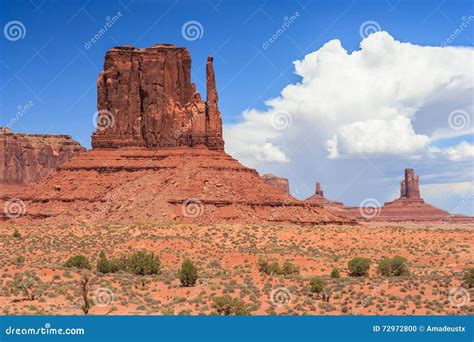 View of Monument Valley in Navajo Nation Reservation between Utah and ...