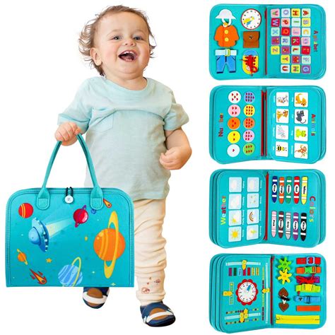 Winblo Toddler Busy Board - Montessori Toys for 2-3 Year Old Boy