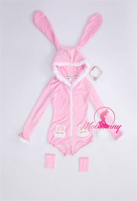Cute Bunny Bodycon Romper Kawaii Pink Furry Bodysuit Top Quality Lingerie Homewear For Sale