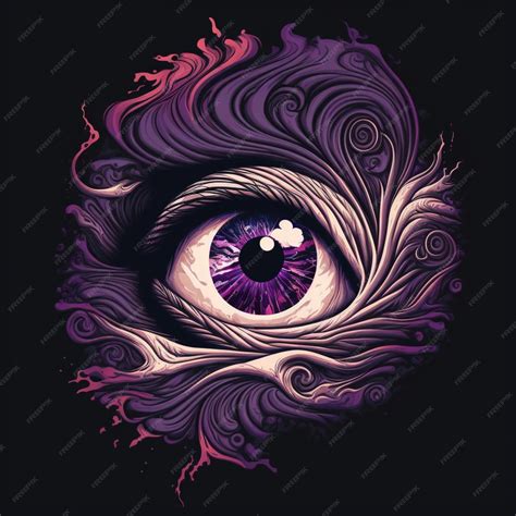 Premium AI Image | Purple and black eye with swirls and swirls on it
