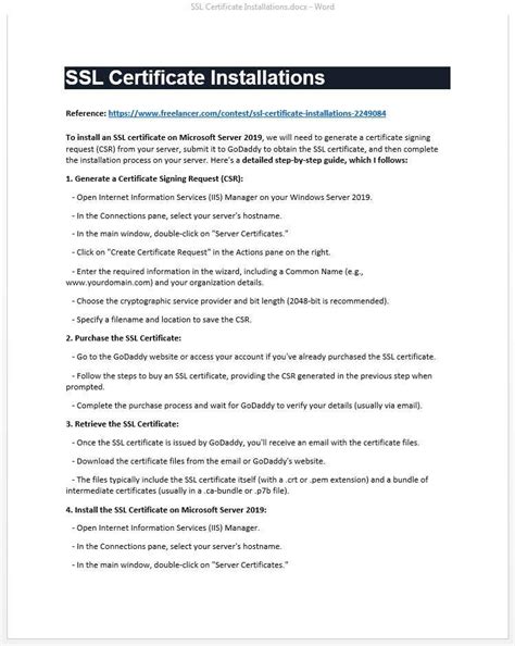 SSL Certificate Installations | Freelancer