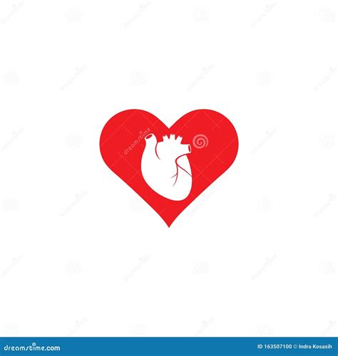 Human Heart Logo Medical Cardiology Vector Icon Illustration Stock