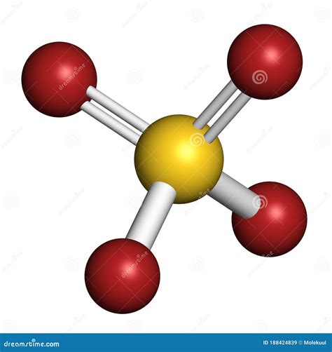 Sulfate Anion, Chemical Structure. 3D Rendering Stock Illustration ...