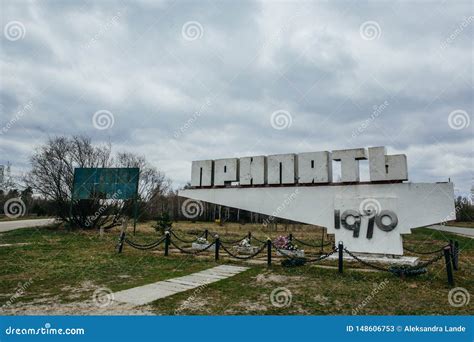 Sign Welcoming Visitors of Chernobyl City, Dead City Pripyat Editorial ...