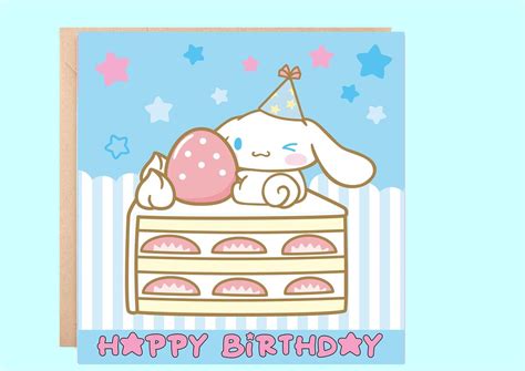 Cinnamoroll Birthday Card Cinnamoroll and Friends Birthday Card ...