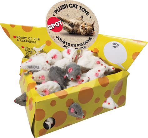 ETHICAL PET Plush Mice Cheesebox Cat Toy, 2-in, 60 count - Chewy.com