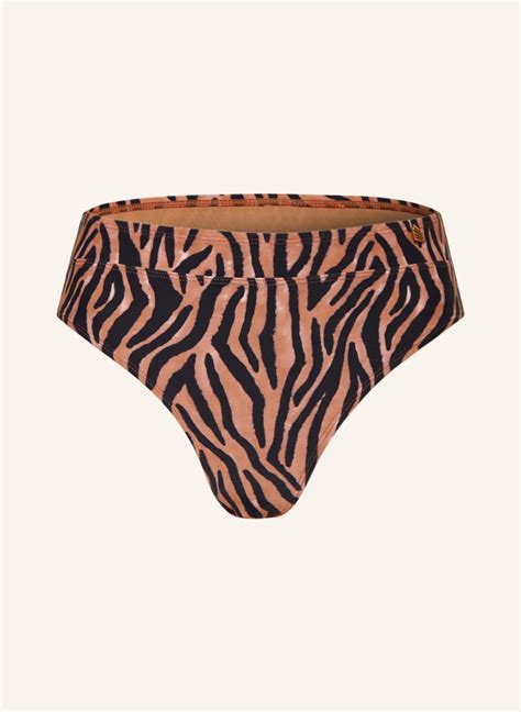 BEACHLIFE High Waist Bikini Hose SOFT ZEBRA In Hellbraun Schwarz