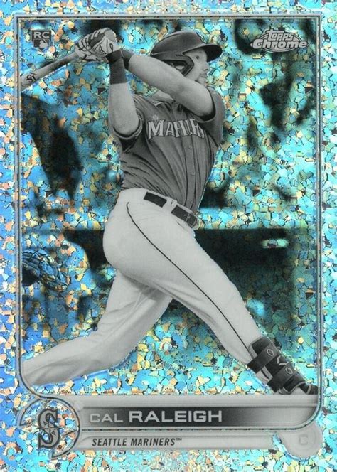 Cal Raleigh 2022 Topps Chrome Black White Mini Diamond Refractor 149