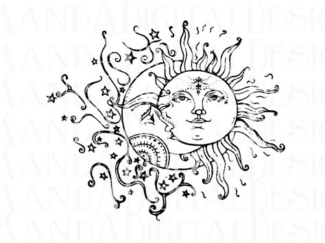 Sonne Und Mond Svg Celestial Svg Boho Svg Vintage Svgt Etsy De