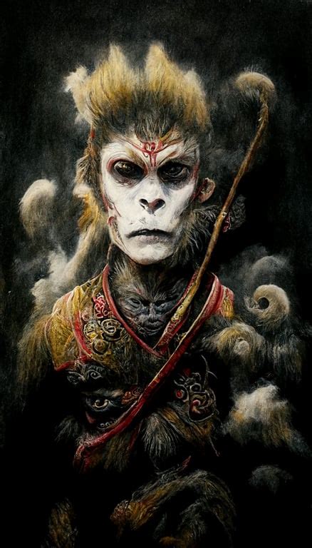 Prompthunt Av Ci Naraka Sun Wukong The Monkey King Horror Art Style