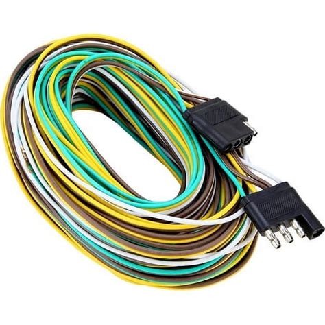 VINAUO 50ft Trailer Wiring Harness Kit, 4 Pin Flat Connector - Light ...