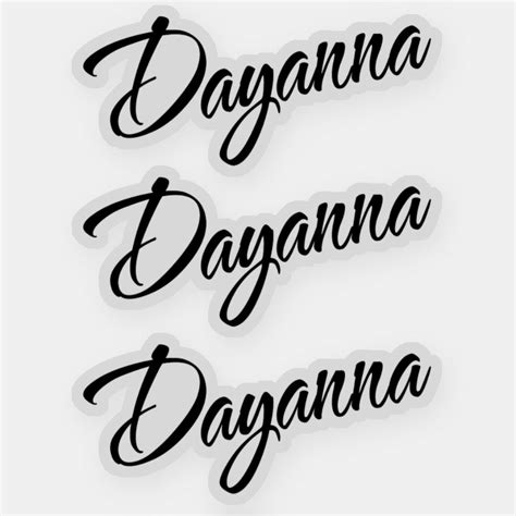 Dayanna Name X3 Vinyl Sticker Size Extra Small 3 X 3 Color Glossy