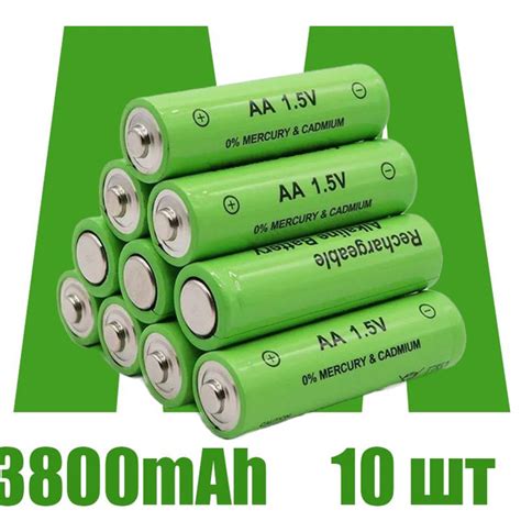 Аккумуляторная батарейка 14500, 1,2 В, 3800 мАч, 10 шт - купить с ...