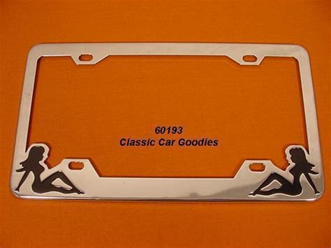 Nude Twins License Plate Frame Naked Chrome Metal