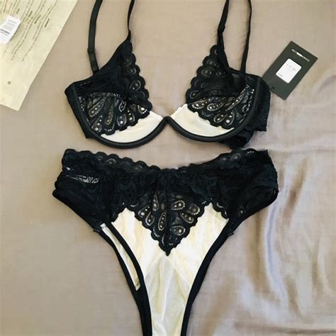 Intimates Sleepwear Nude And Black Lingerie Set Poshmark