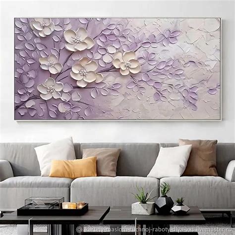 Фактурные картины для интерьера Картина цветы Картина маслом в подарок ...