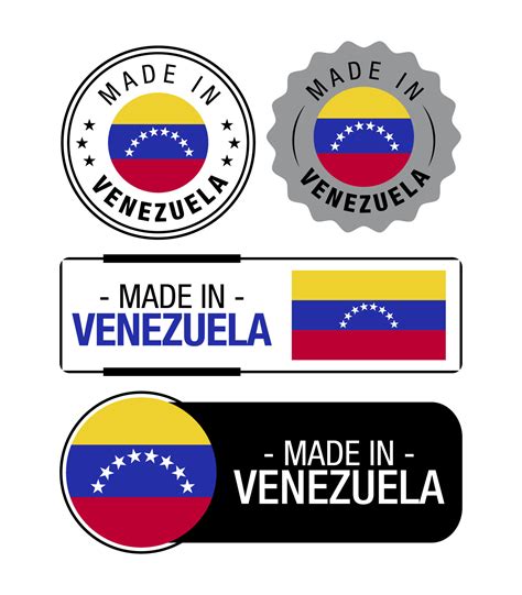 Set of Made in Venezuela labels, logo, Venezuela Flag, Venezuela ...