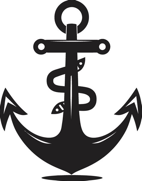 Seafaring Traditions Ship Anchor Black Vector Logo Historic Maritime