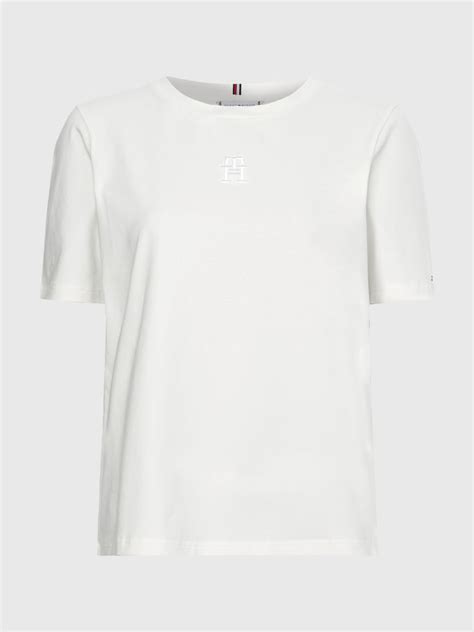 The Monogram Collection Slim Fit Tonal Embroidery T Shirt Tommy Hilfiger